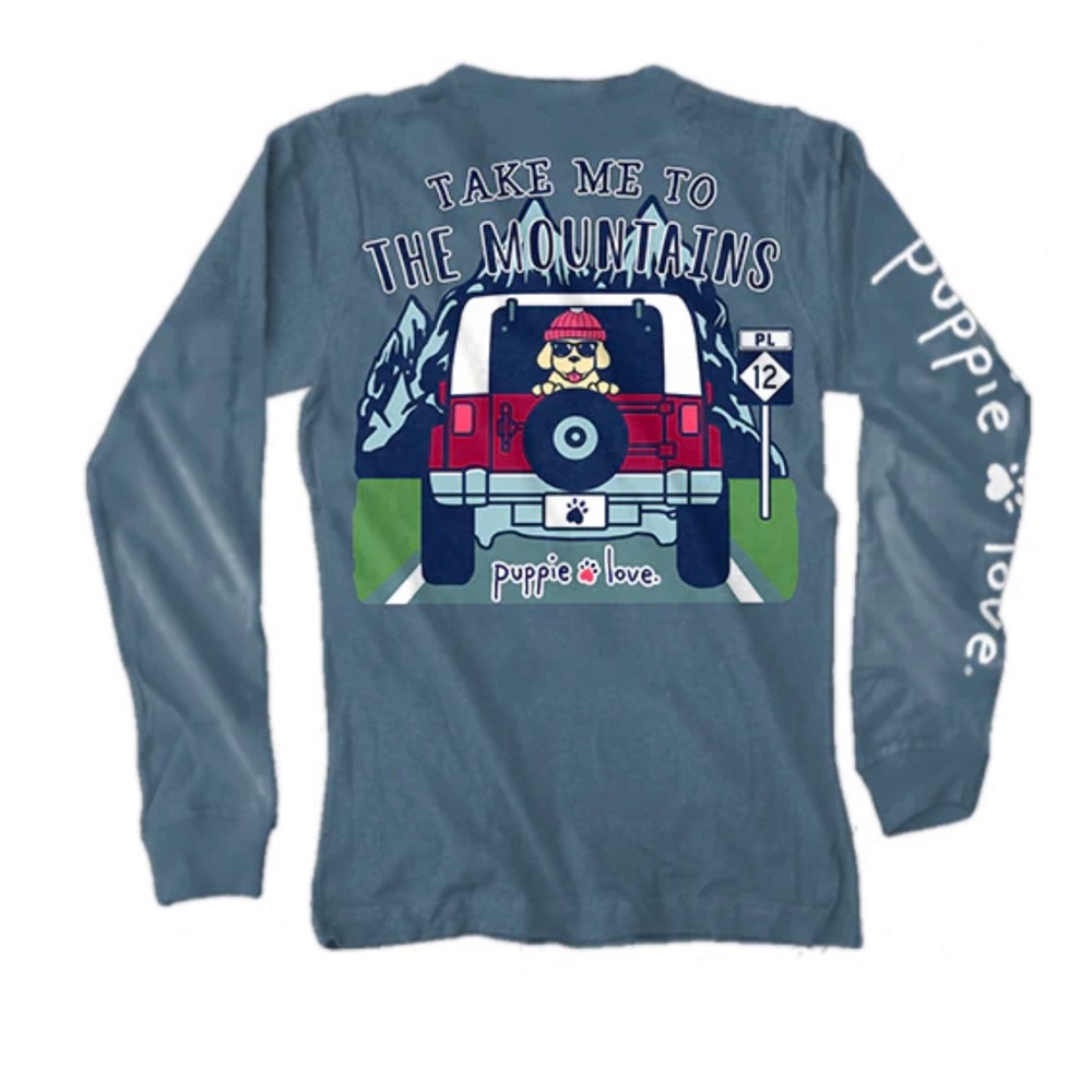 Puppie Love Take Me To The Mountains Long Sleeve Shirt